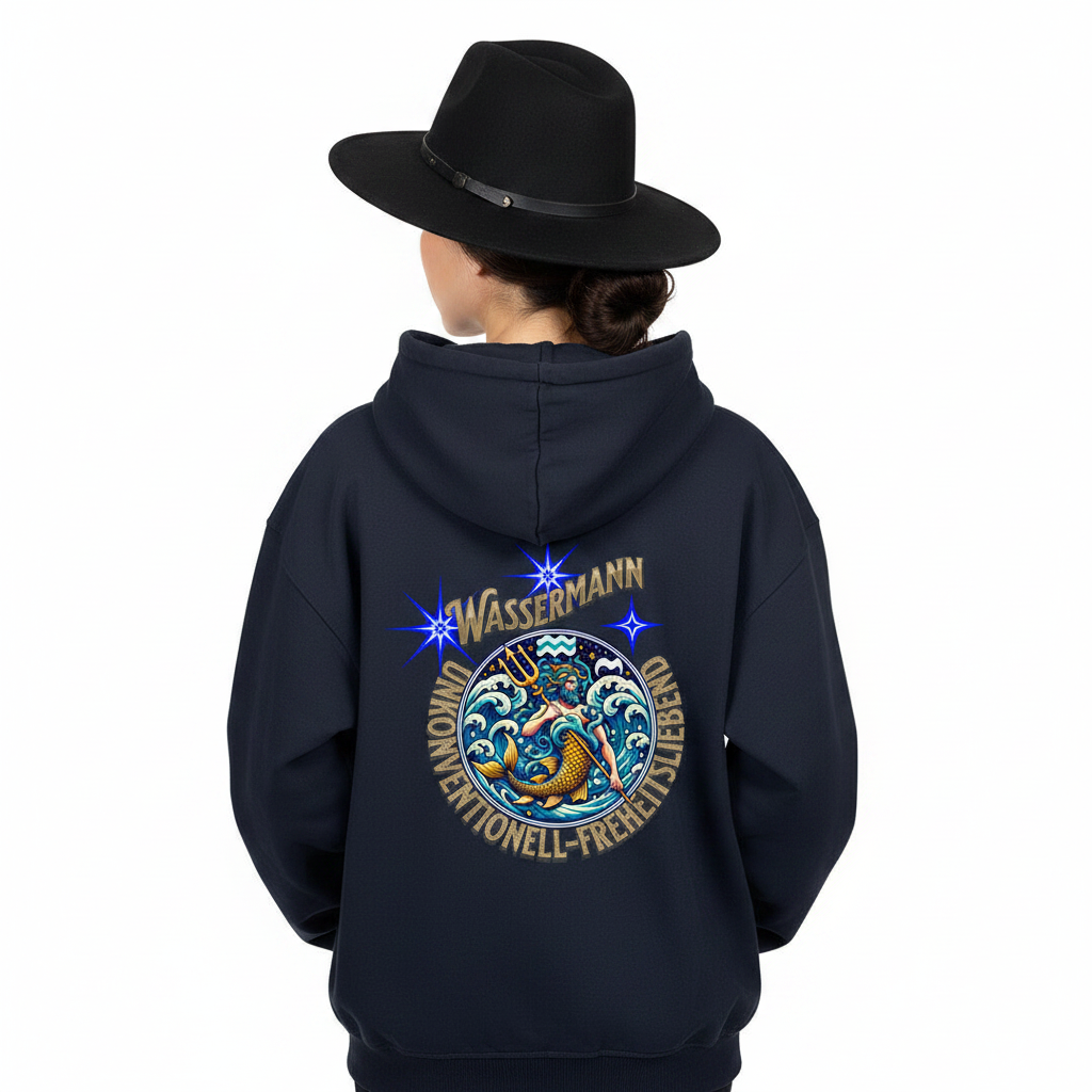 VACANCY Oversized Zipper Hoodie / Wassermann Sternzeichen