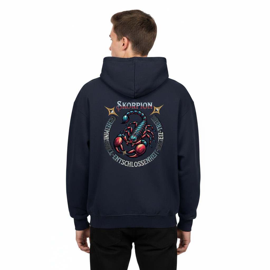VACANCY Oversized Zipper Hoodie /Skorpion Sternzeichen