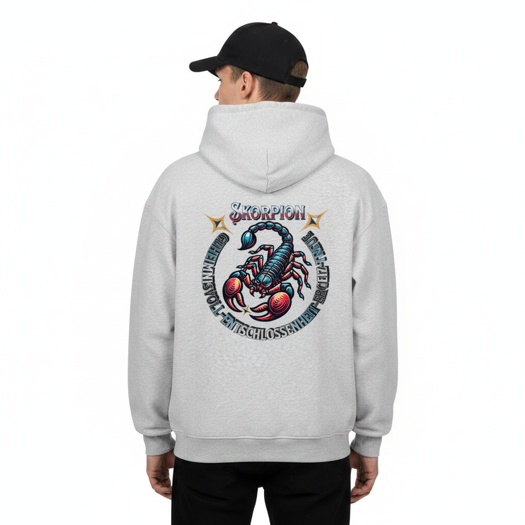 VACANCY Oversized Zipper Hoodie /Skorpion Sternzeichen