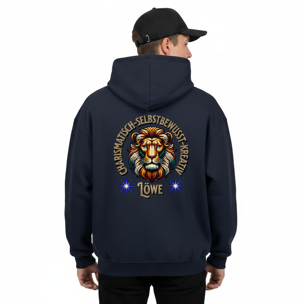 VACANCY Oversized Zipper Hoodie / Löwe Sternzeichen