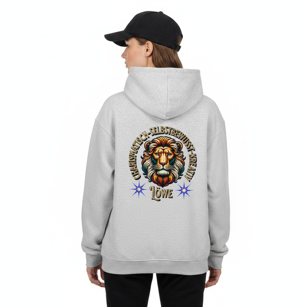 VACANCY Oversized Zipper Hoodie / Löwe Sternzeichen