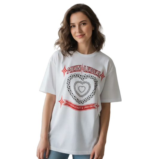 VACANCY Oversized Shirt / Fußball mein LEBEN -Weiß