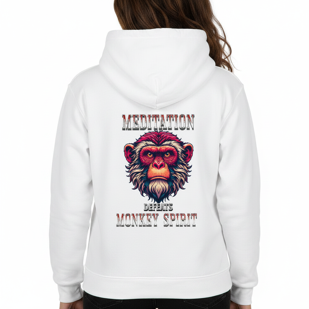 MEDITATION  defeats MONKEY SPIRIT /  Premium Hoodie
