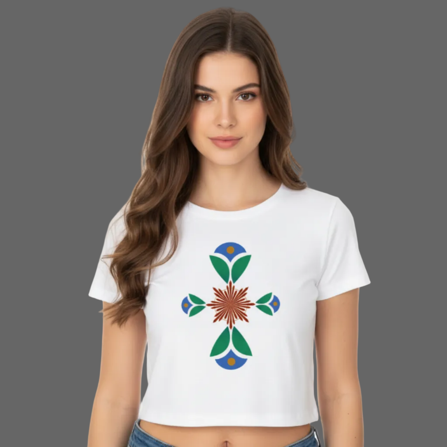 Ladies Cropped Tee/ Geometrischer Traum