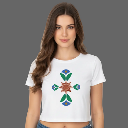 Ladies Cropped Tee/ Geometrischer Traum