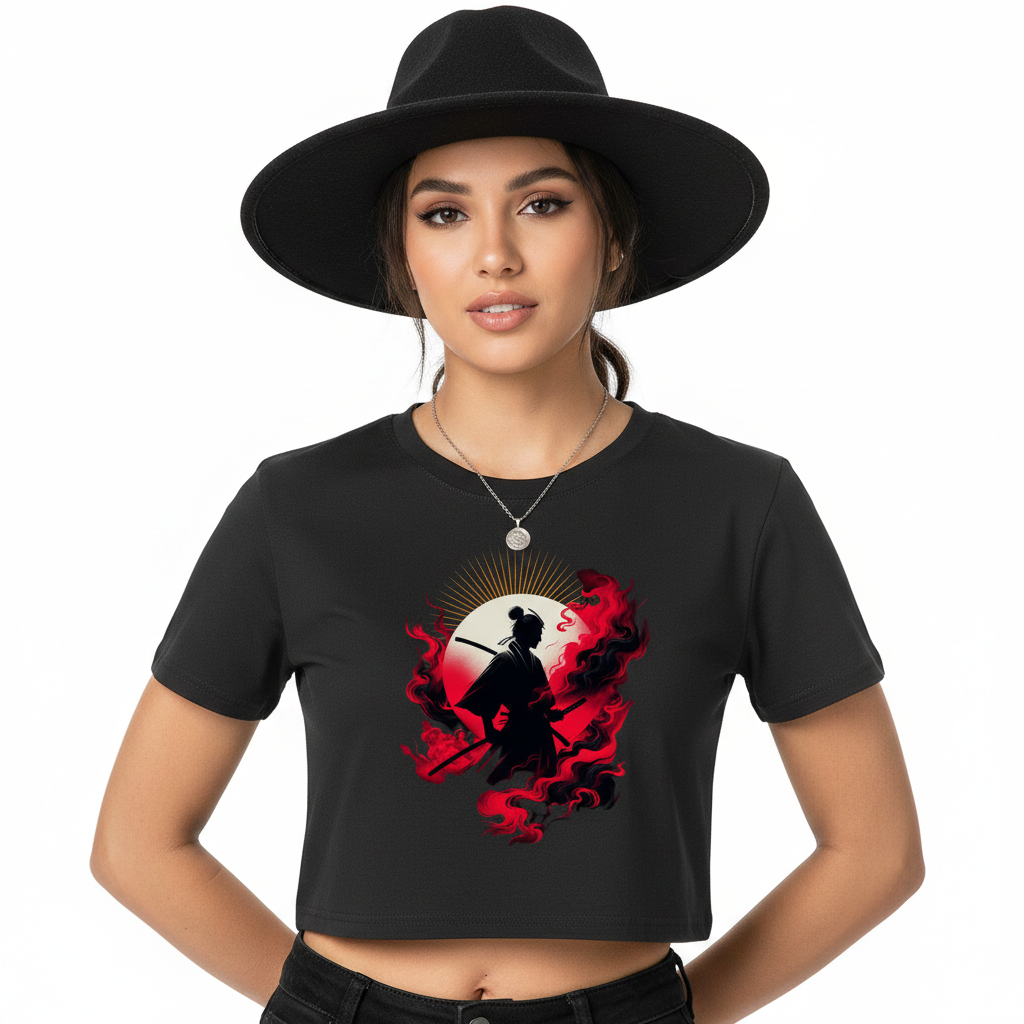 Ladies Cropped Tee / Samurai-Mythos