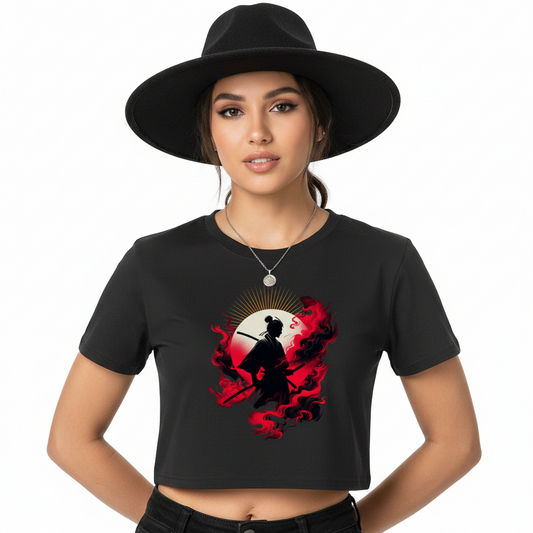 Ladies Cropped Tee / Samurai-Mythos
