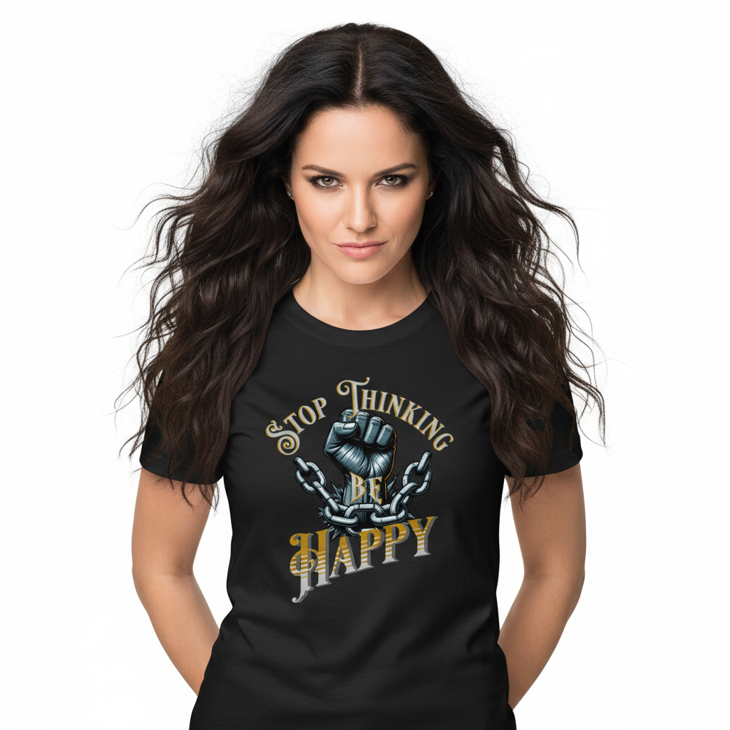 Premium Organic Shirt Women / STOP THINKING BE HAPPY
