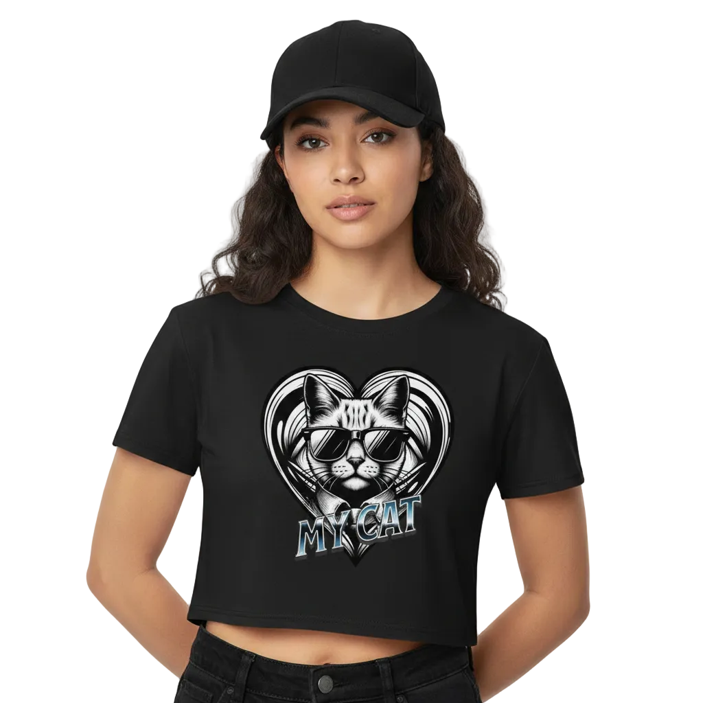 Ladies Cropped Tee/ CatLove