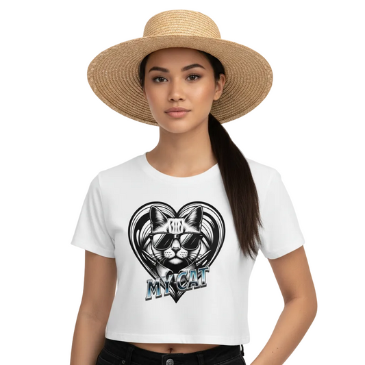 Ladies Cropped Tee/ CatLove
