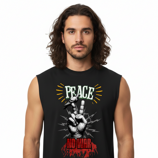 Sleeveless Oversized Tee / PEACE no WAR
