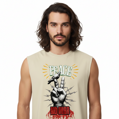 Sleeveless Oversized Tee / PEACE no WAR