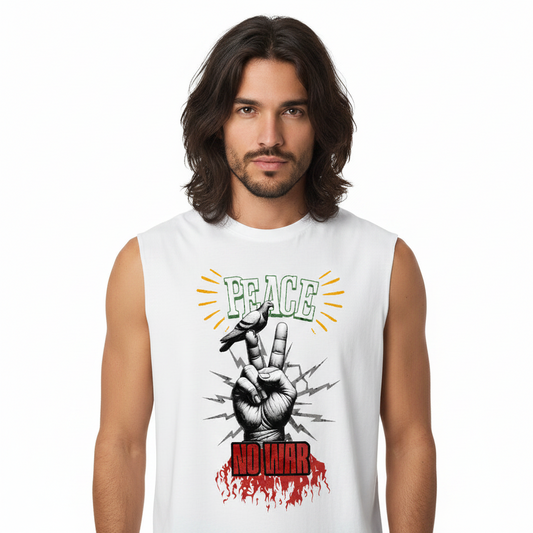Sleeveless Oversized Tee / PEACE no WAR