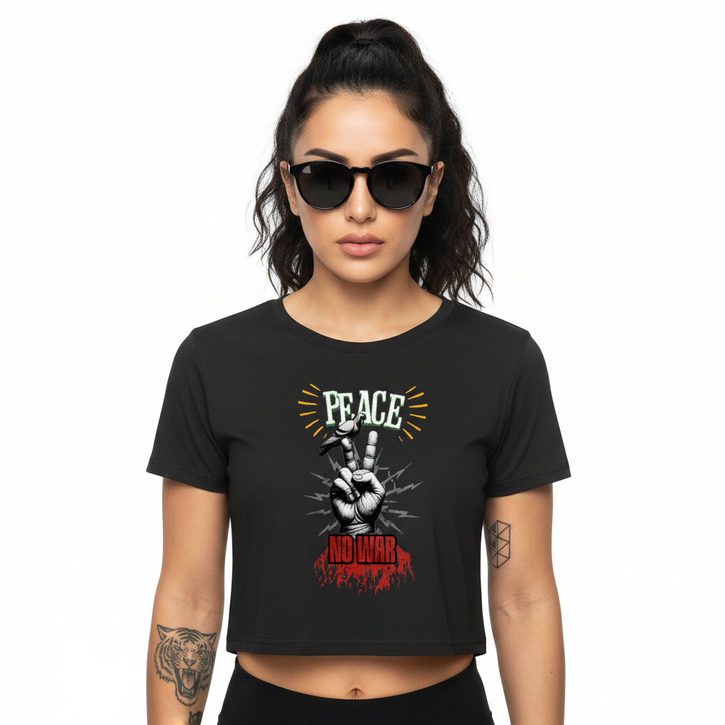 Ladies Cropped Tee / PEACE no WAR