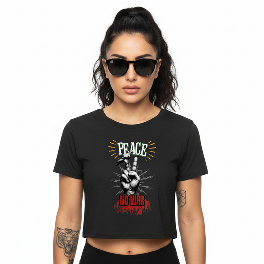 Ladies Cropped Tee / PEACE no WAR