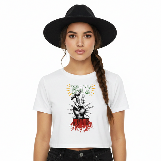 Ladies Cropped Tee / PEACE no WAR