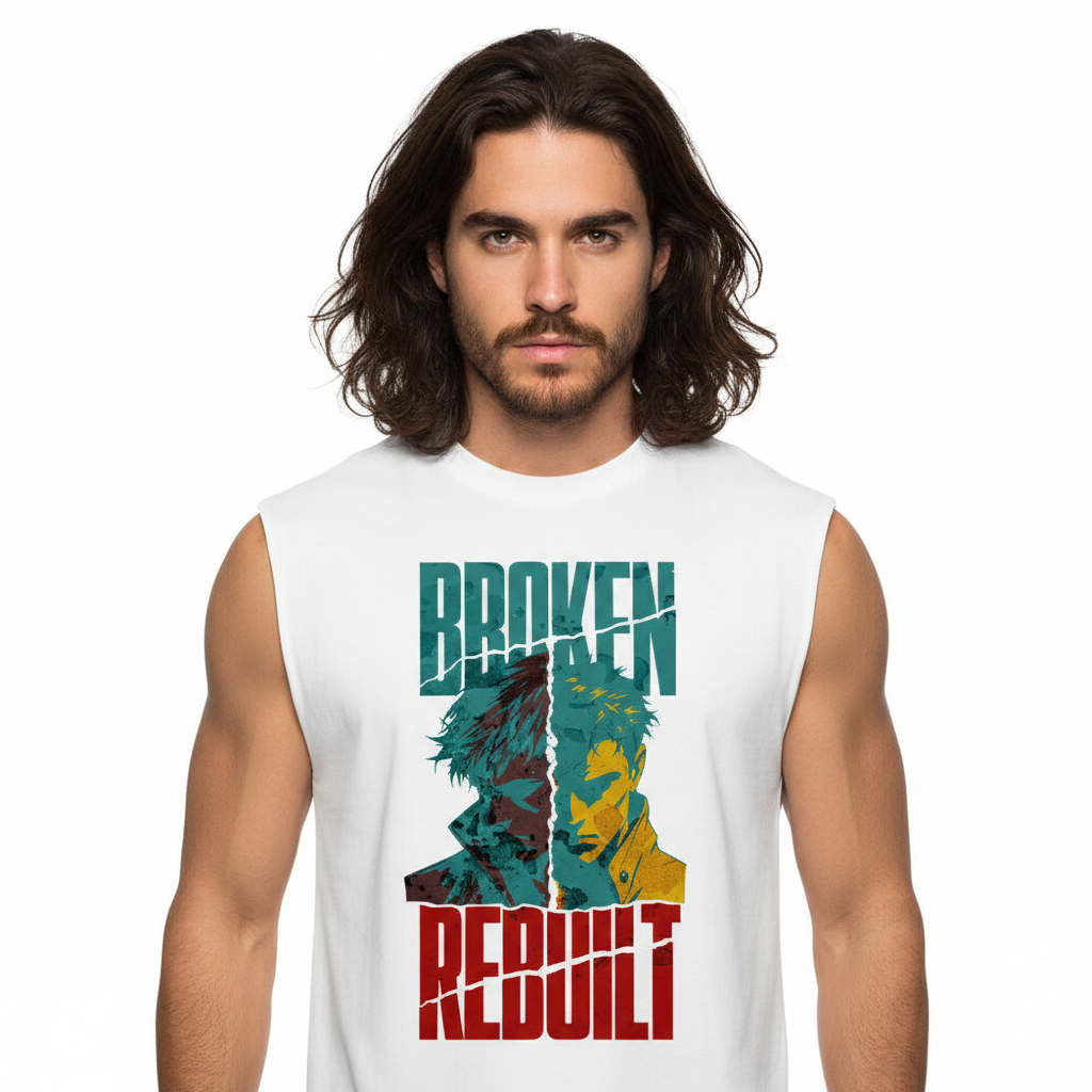 Sleeveless Oversized Tee / BROKEN REBUILT
