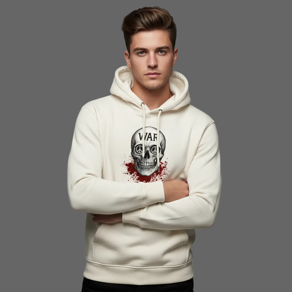 HigherBlanks Premium Hoodie/ WAR is DEATH: beige