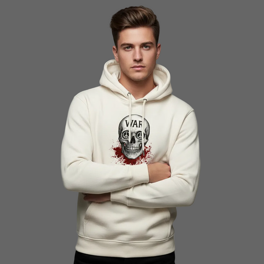 HigherBlanks Premium Hoodie/ WAR is DEATH: beige