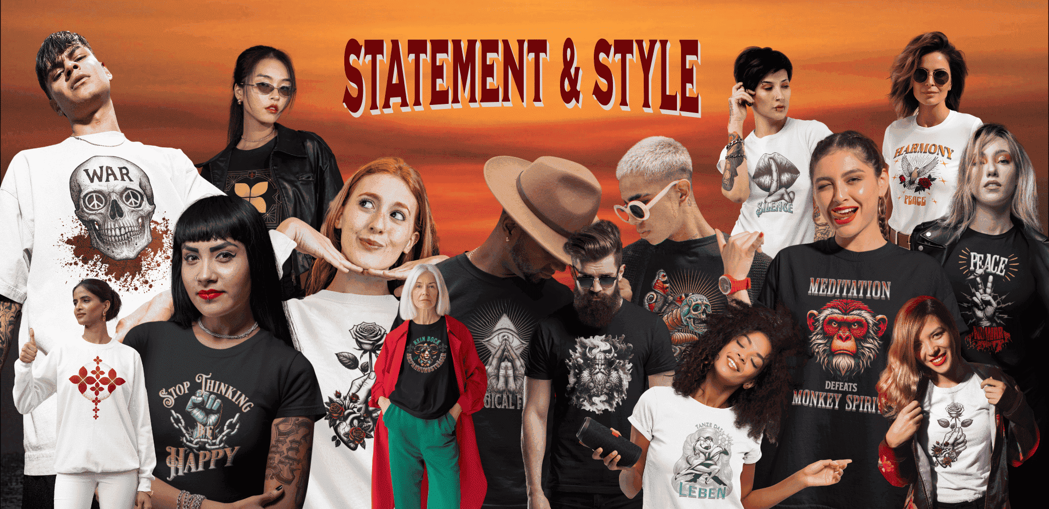 TORIPROS STATEMENT & STYLE Kollektion mit Models in Shirts und Hoodies