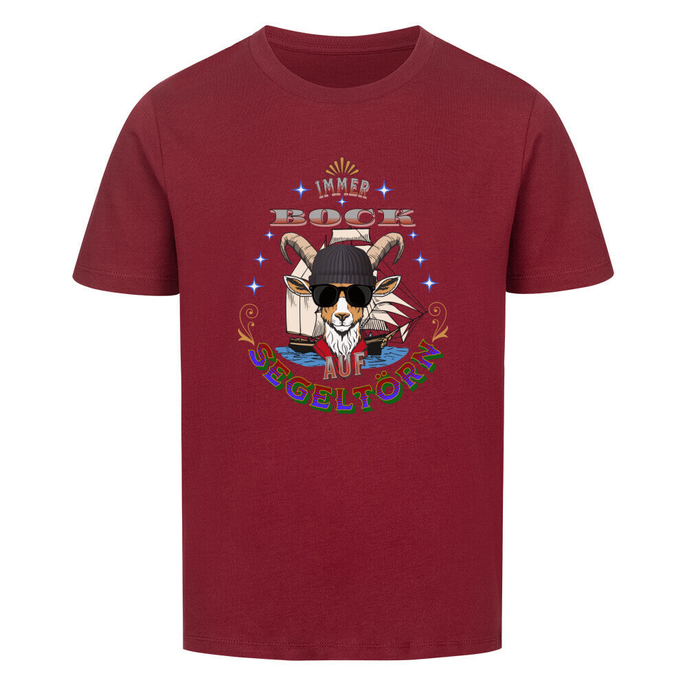 Auf SEGELTÖRN immer BOCK / Premium Organic Shirt Kids-Weinrot-TORIPROS
