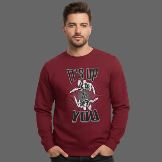 Classic Sweatshirt in Burgunder mit „IT'S UP TO YOU“-TORIPROS