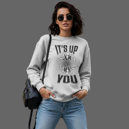 Classic Sweatshirt in Heather Grey mit „IT'S UP TO YOU“-TORIPROS