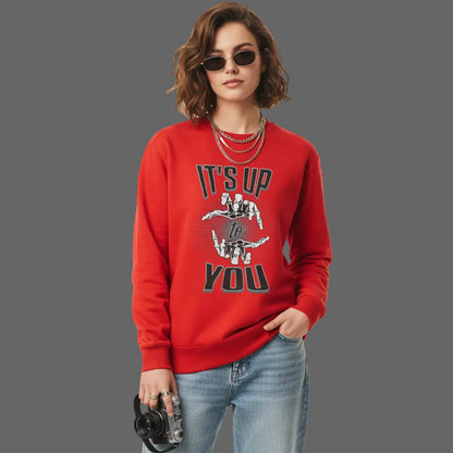  Classic Sweatshirt in Rot mit „IT'S UP TO YOU“-TORIPROS