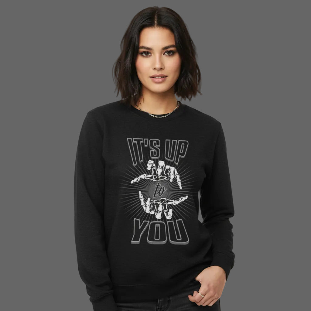  Classic Sweatshirt in Schwarz mit „IT'S UP TO YOU“-TORIPROS