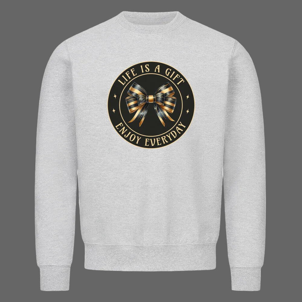  Classic Sweatshirt in Heather Grey mit „LIFE IS A GIFT"-TORIPROS