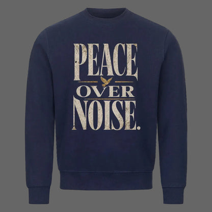  Classic Sweatshirt in Navy Blue mit „PEACE OVER NOISE“-TORIPROS
