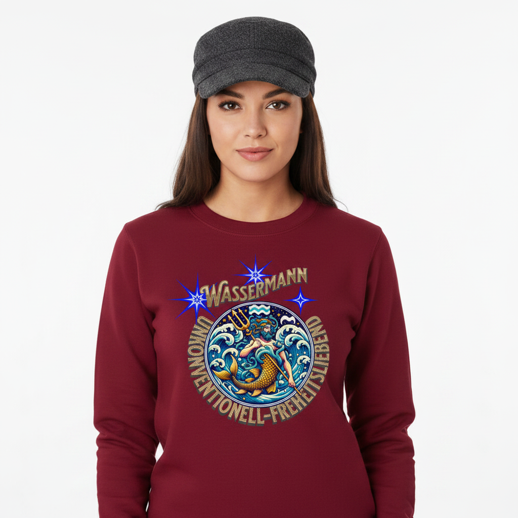 Classic Sweatshirt / Wassermann Sternzeichen-Burgunder