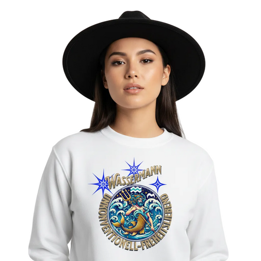 Classic Sweatshirt / Wassermann Sternzeichen-weiss