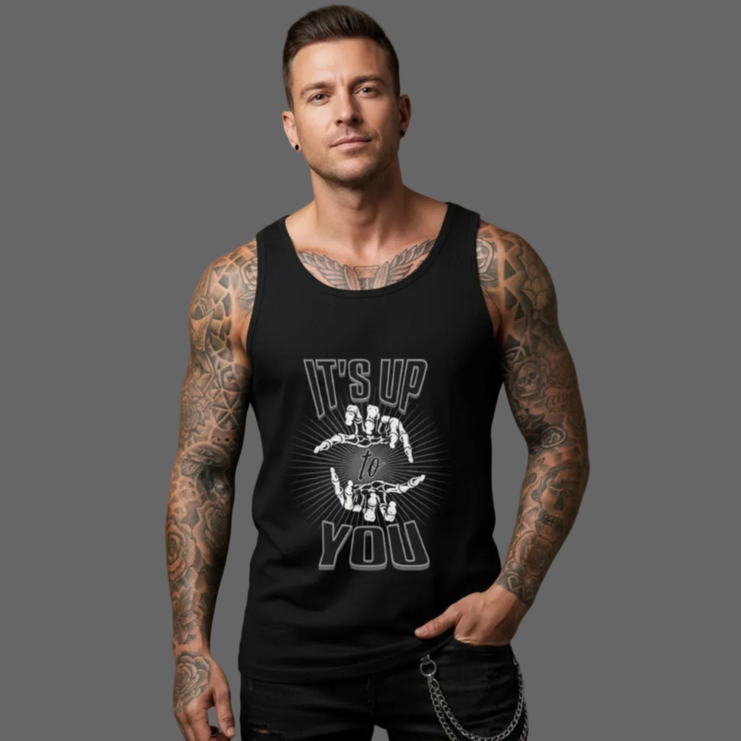  Classic Tanktop in Schwarz mit „IT'S UP TO YOU“-TORIPROS