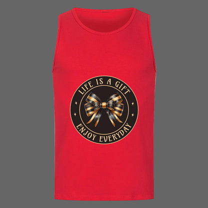 Classic Tanktop in Fire Red mit „LIFE IS A GIFT“-TORIPROS