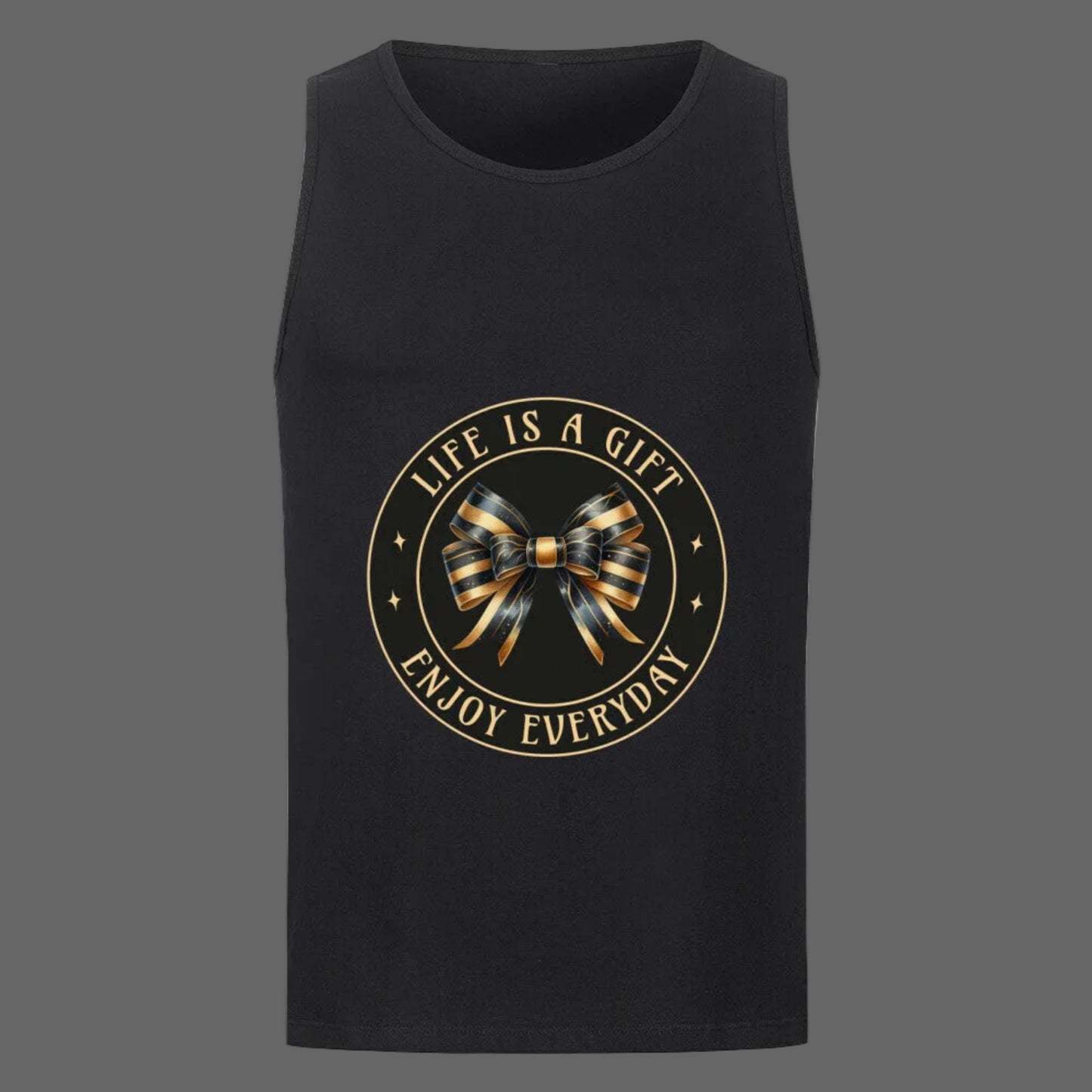 Classic Tanktop in Schwarz mit „LIFE IS A GIFT“-TORIPROS