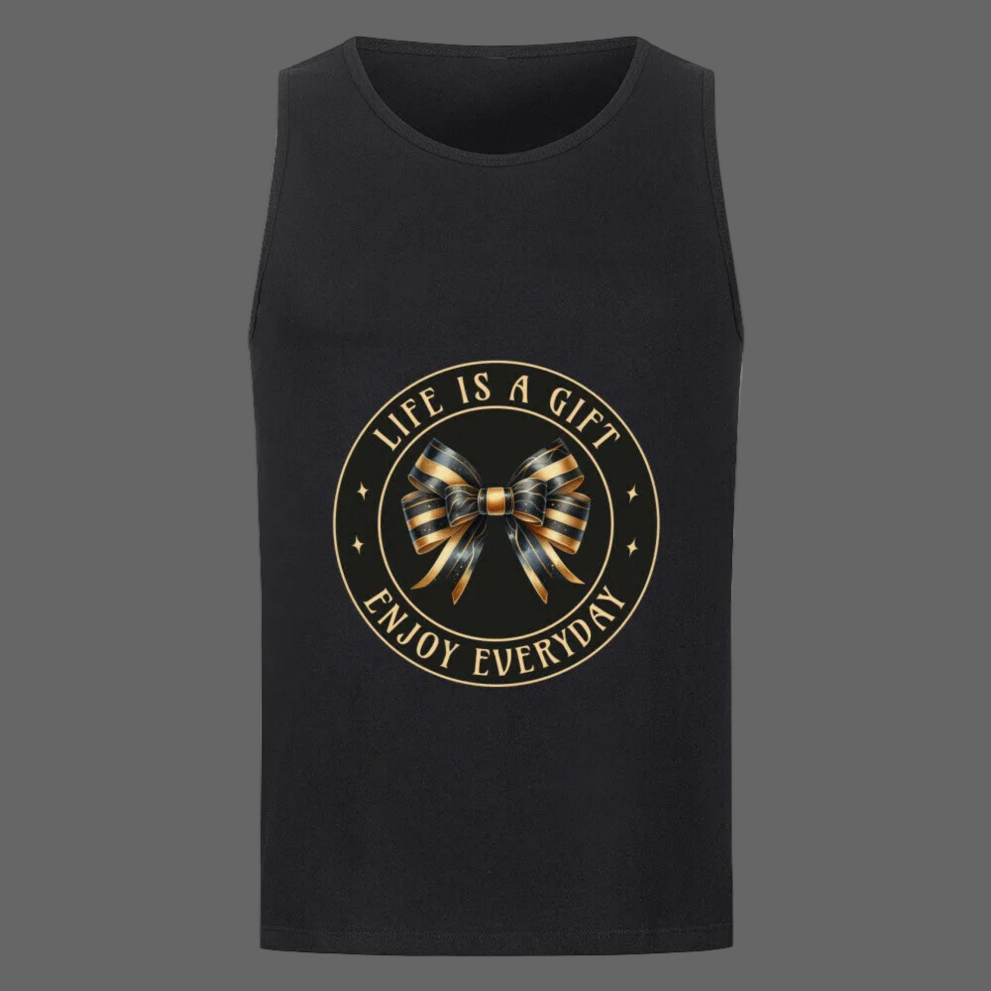 Classic Tanktop in Schwarz mit „LIFE IS A GIFT“-TORIPROS