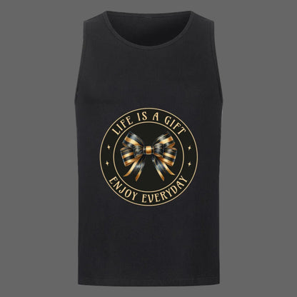 Classic Tanktop in Schwarz mit „LIFE IS A GIFT“-TORIPROS