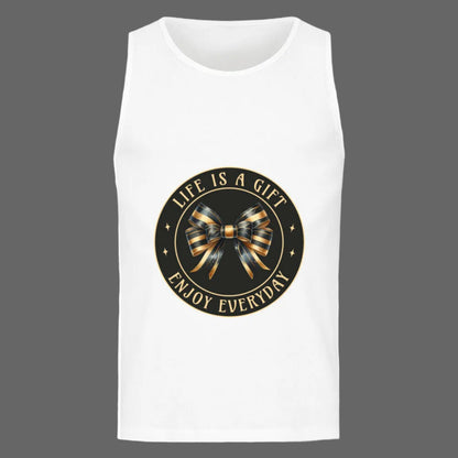 Classic Tanktop in Weiß mit „LIFE IS A GIFT“-TORIPROS
