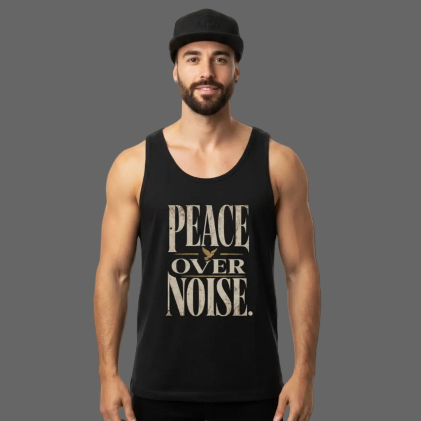  Classic Tanktop in schwarz mit „PEACE OVER NOISE“-TORIPROS