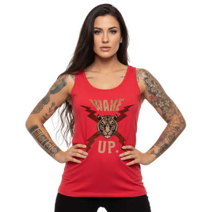  Classic Tanktop in Fire Red mit „WAKE UP."-TORIPROS