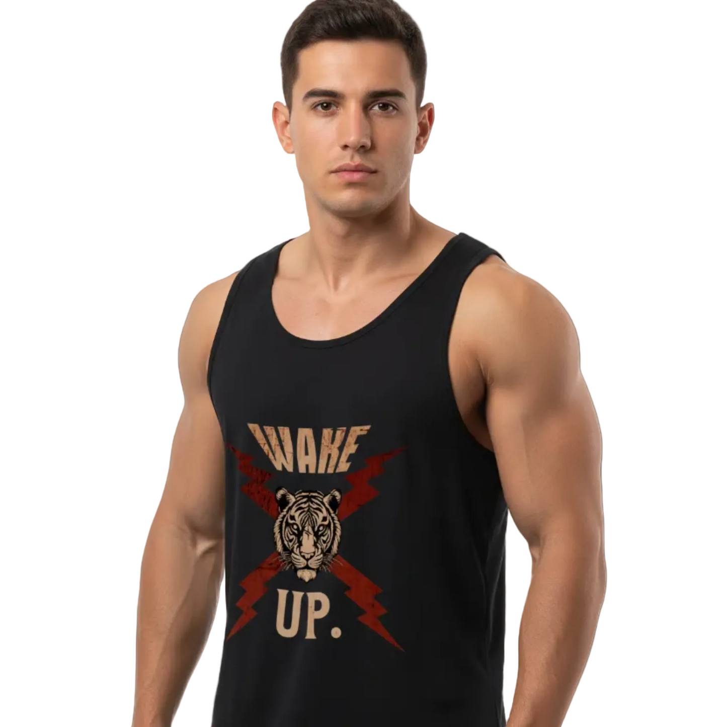 Classic Tanktop in Schwarz mit „WAKE UP."-TORIPROS