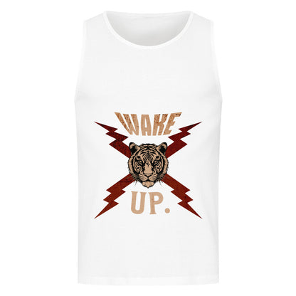 Classic Tanktop in Weiß mit „WAKE UP."-TORIPROS
