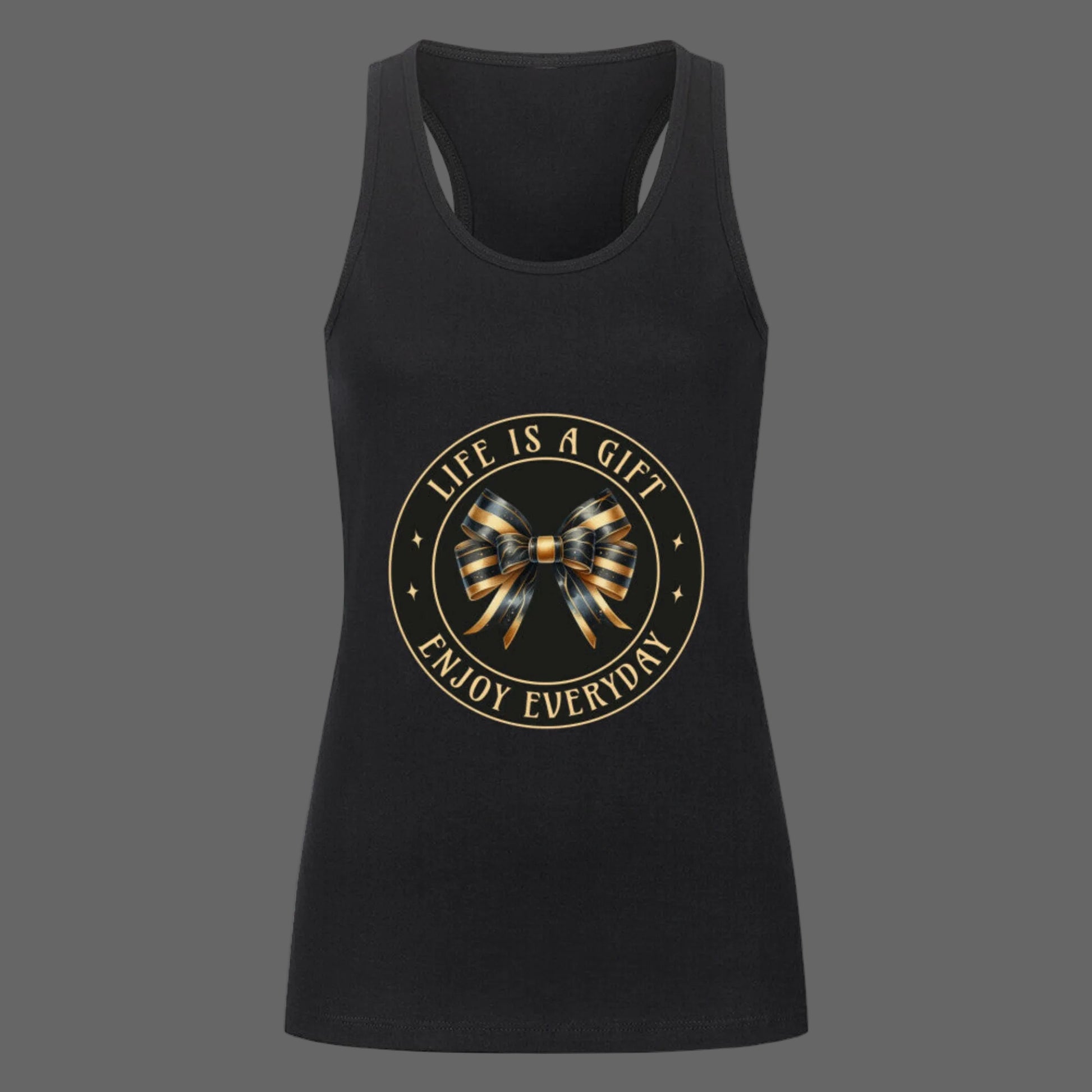  Classic Tanktop Women in Schwarz mit „LIFE IS A GIFT"-TORIPROS