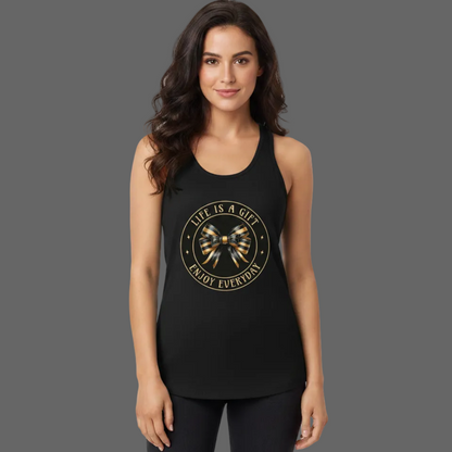 Classic Tanktop Women in Schwarz mit „LIFE IS A GIFT"-TORIPROS