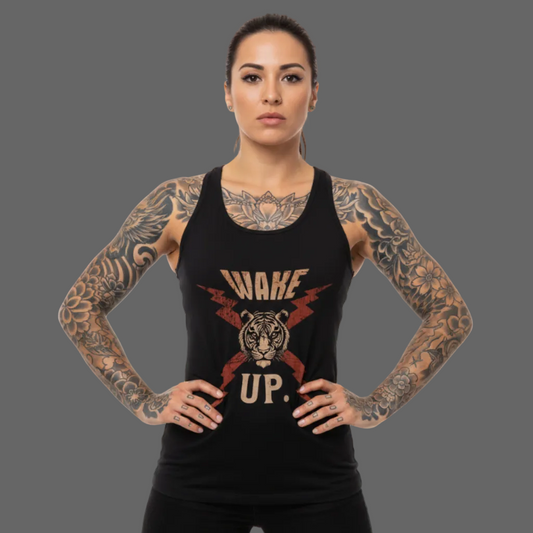  Classic Tanktop Women in Schwarz mit „WAKE UP."-TORIPROS