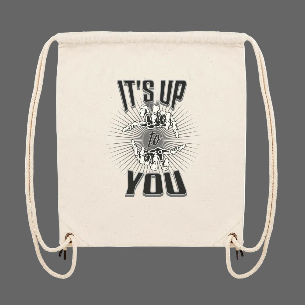 Gym Bag in weiß mit „IT'S UP TO YOU“-TORIPROS