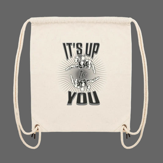 Gym Bag in weiß mit „IT'S UP TO YOU“-TORIPROS