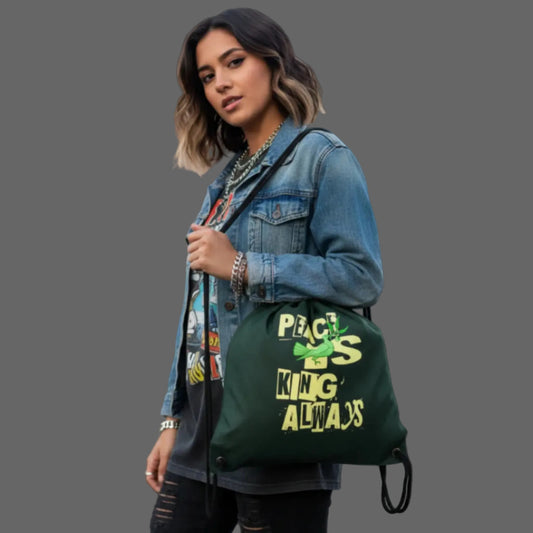 Gym Bag / Peace is KING allways-schwarz-TORIPROS