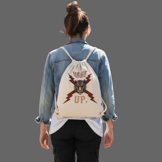 Gym Bag in Natural mit „WAKE UP."-TORIPROS